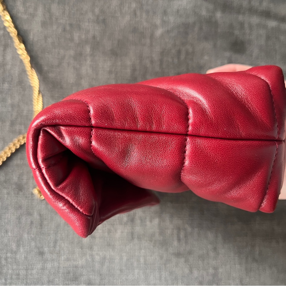 Authentic Yves Saint Laurent mini Loulou red puffer bag - Picture 7 of 14
